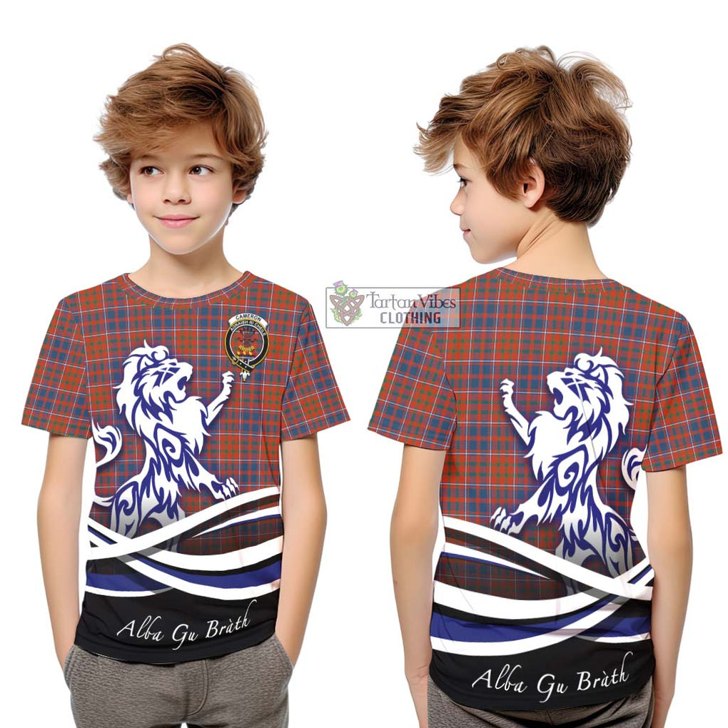 Cameron of Lochiel Ancient Tartan Kid T-Shirt with Alba Gu Brath Regal Lion Emblem Youth XL Size14 - Tartanvibesclothing Shop