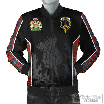 Cameron of Lochiel Ancient Tartan Bomber Jacket with Family Crest and Scottish Thistle Vibes Sport Style