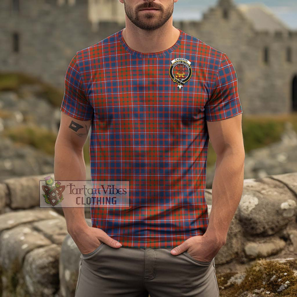 Cameron of Lochiel Ancient Tartan Cotton T-Shirt with Family Crest Men's Shirt - Tartanvibesclothing Shop