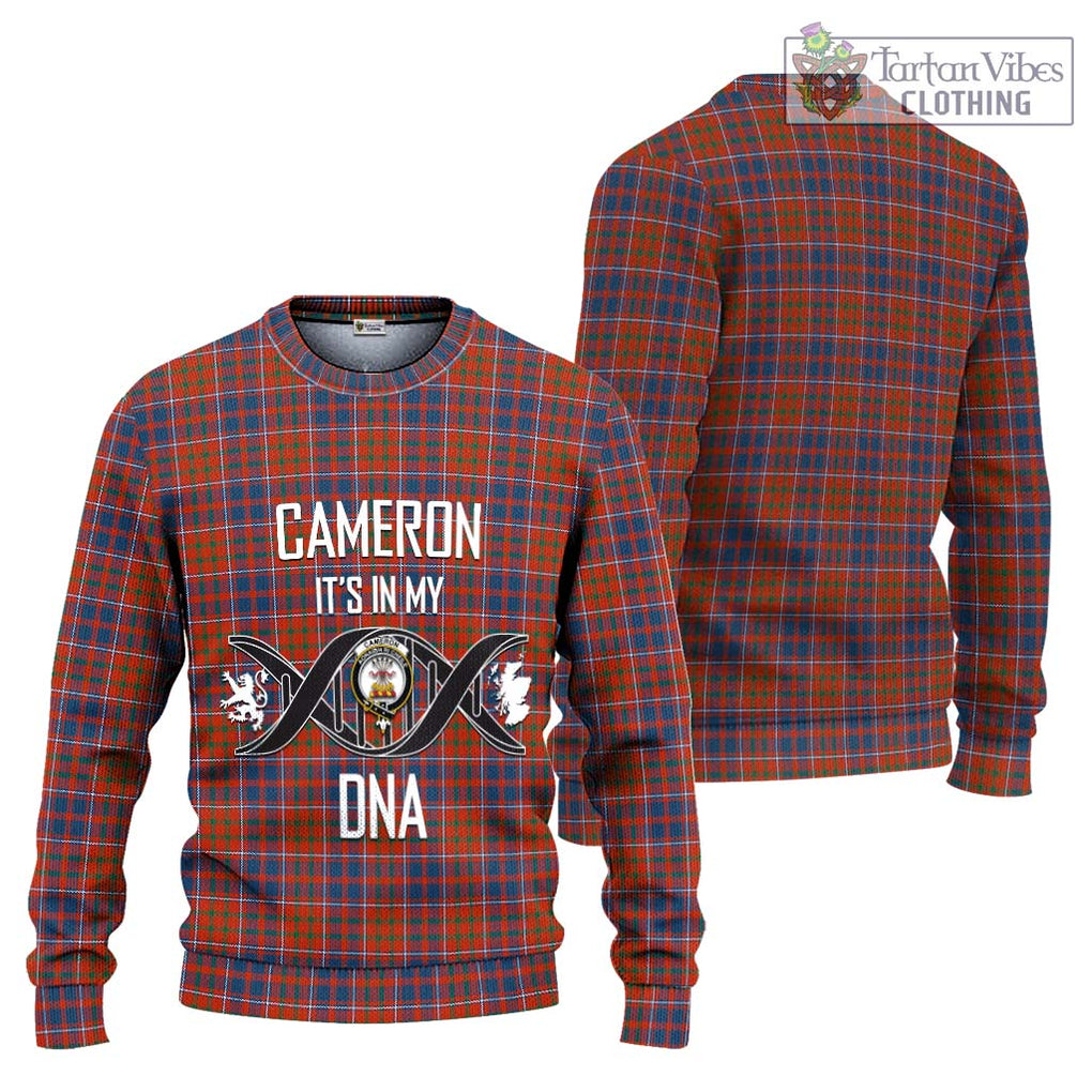 Cameron of Lochiel Ancient Tartan Knitted Sweater with Family Crest DNA In Me Style Unisex - Tartanvibesclothing Shop