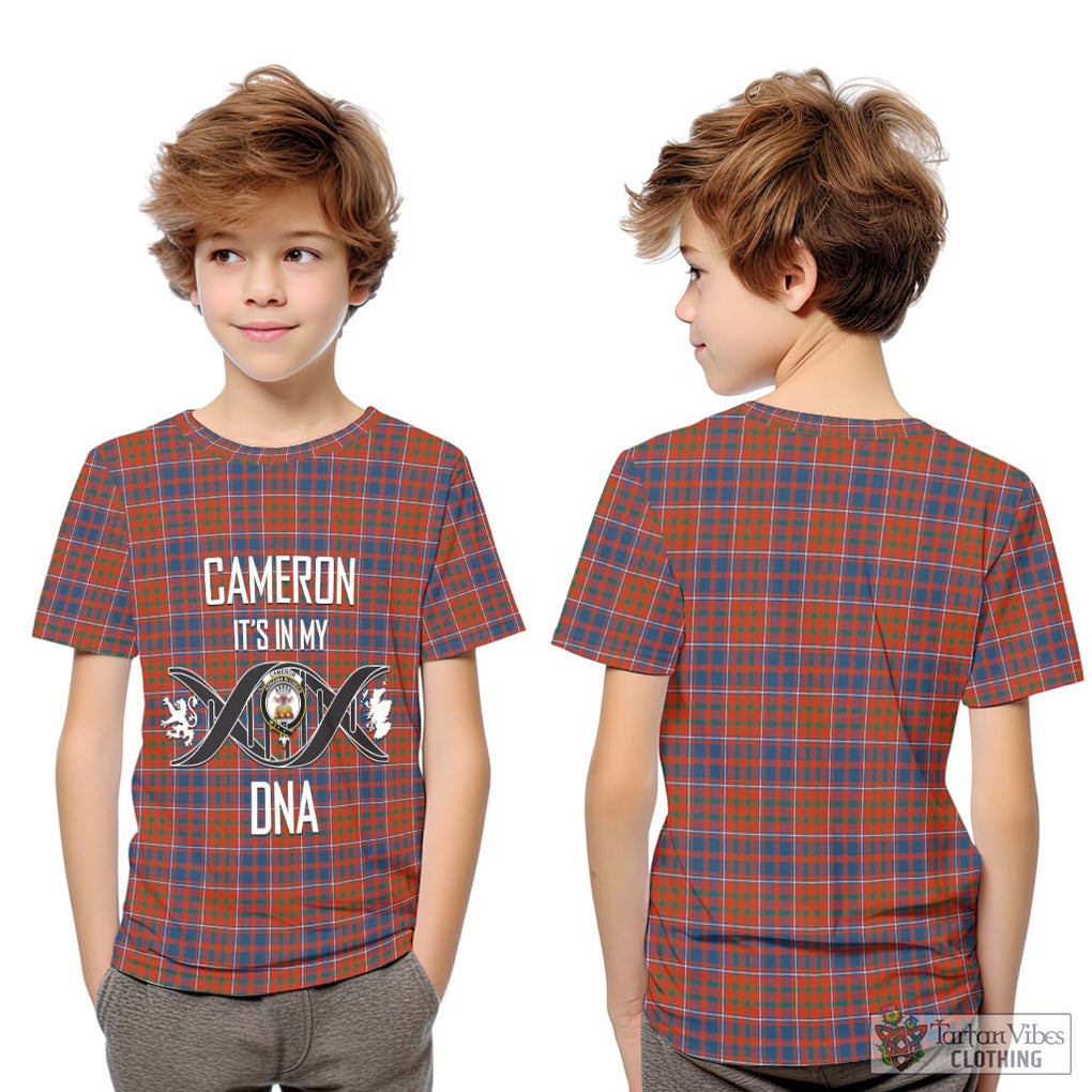 Cameron of Lochiel Ancient Tartan Kid T-Shirt with Family Crest DNA In Me Style Youth XL Size14 - Tartanvibesclothing Shop