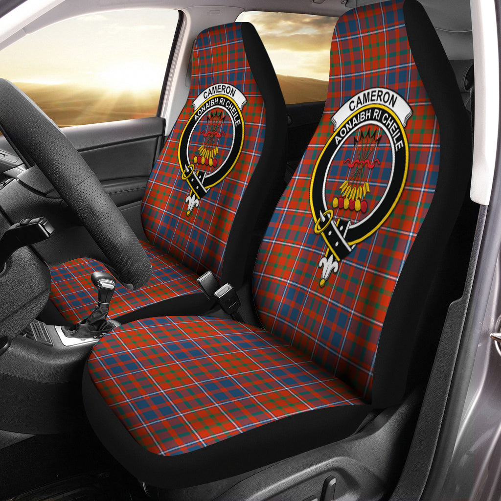 Cameron of Lochiel Ancient Tartan Car Seat Cover with Family Crest One Size - Tartanvibesclothing