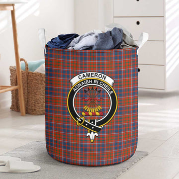 Cameron of Lochiel Ancient Tartan Laundry Basket with Family Crest