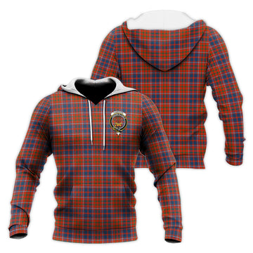 Cameron of Lochiel Ancient Tartan Knitted Hoodie with Family Crest
