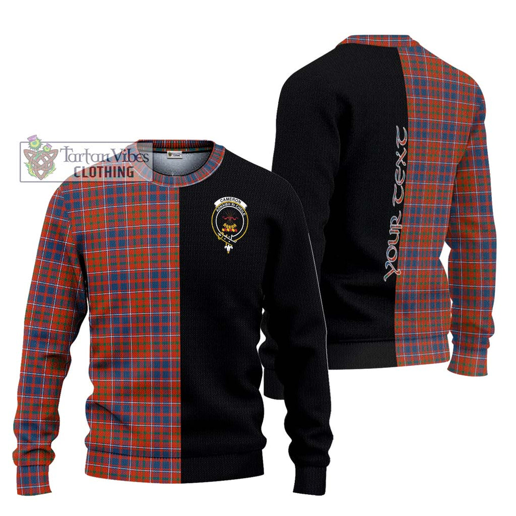 Cameron of Lochiel Ancient Tartan Knitted Sweater with Family Crest and Half Of Me Style Unisex - Tartanvibesclothing Shop