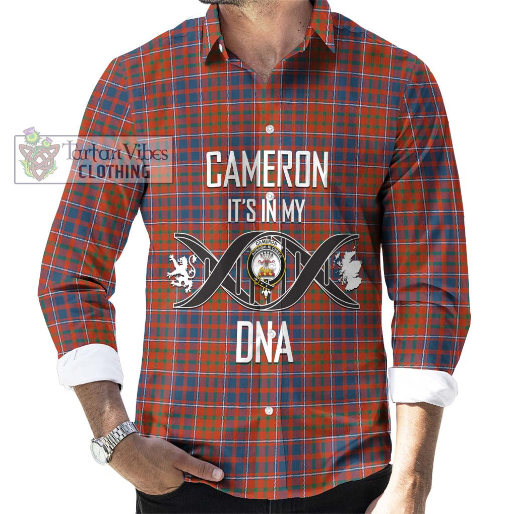 Cameron of Lochiel Ancient Tartan Long Sleeve Button Shirt with Family Crest DNA In Me Style Men's Shirt S - Tartanvibesclothing Shop