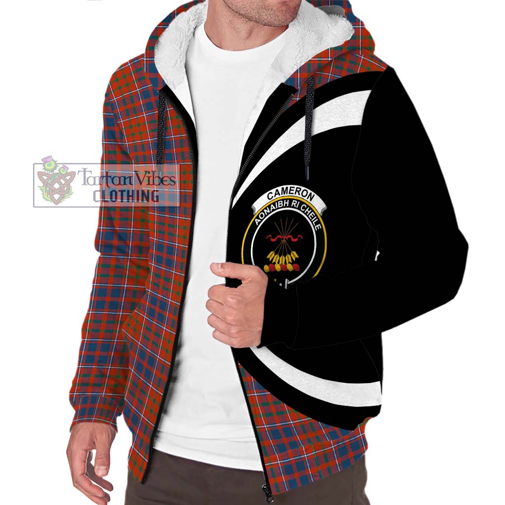 Cameron of Lochiel Ancient Tartan Sherpa Hoodie with Family Crest Circle Style Unisex S - Tartan Vibes Clothing