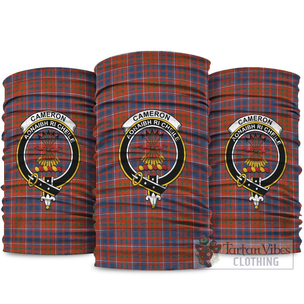 Cameron of Lochiel Ancient Tartan Neck Gaiters, Tartan Bandanas, Tartan Head Band with Family Crest