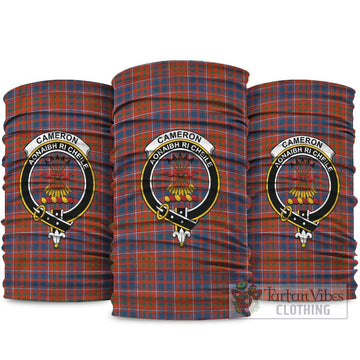 Cameron of Lochiel Ancient Tartan Neck Gaiters, Tartan Bandanas, Tartan Head Band with Family Crest