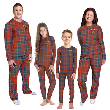 Cameron of Lochiel Ancient Tartan Pajamas Family Set with Family Crest