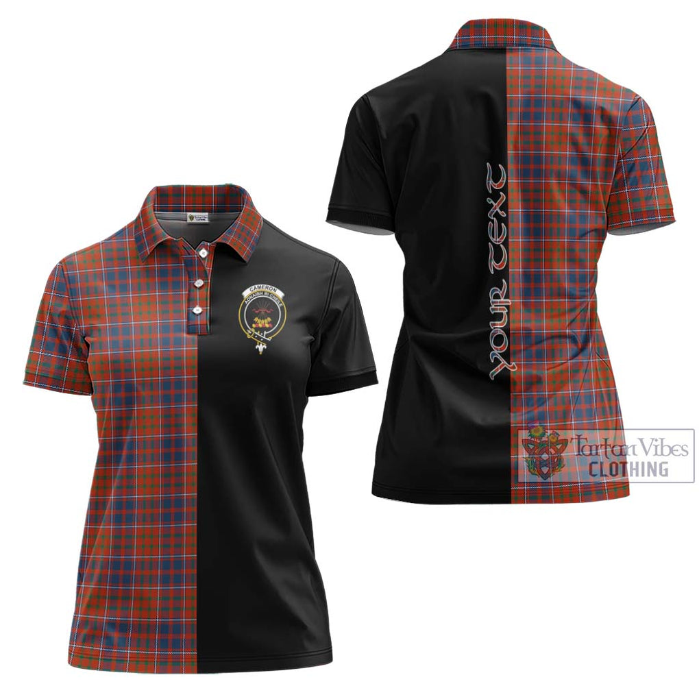 Cameron of Lochiel Ancient Tartan Women's Polo Shirt with Family Crest and Half Of Me Style Women - Tartanvibesclothing Shop