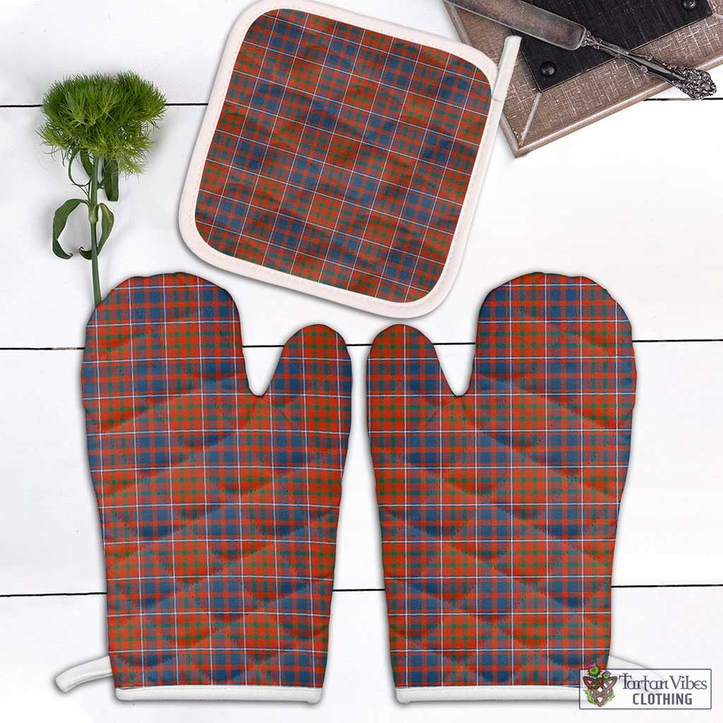 Cameron of Lochiel Ancient Tartan Combo Oven Mitt & Pot-Holder Combo 1 Oven Mitt & 1 Pot-Holder White - Tartan Vibes Clothing