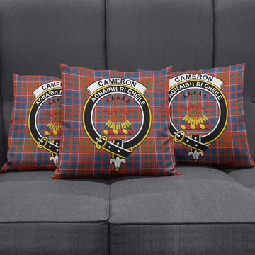 Cameron of Lochiel Ancient Tartan Pillow Cover with Family Crest