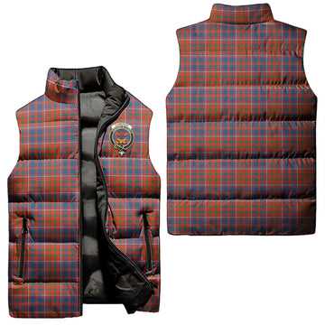 Cameron of Lochiel Ancient Tartan Sleeveless Puffer Jacket with Family Crest