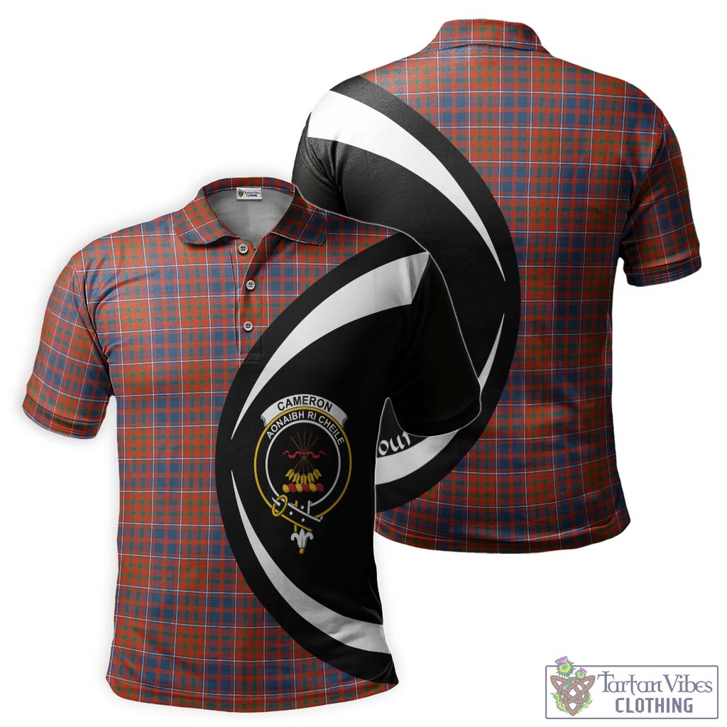 Cameron of Lochiel Ancient Tartan Men's Polo Shirt with Family Crest Circle Style Kid - Tartan Vibes Clothing