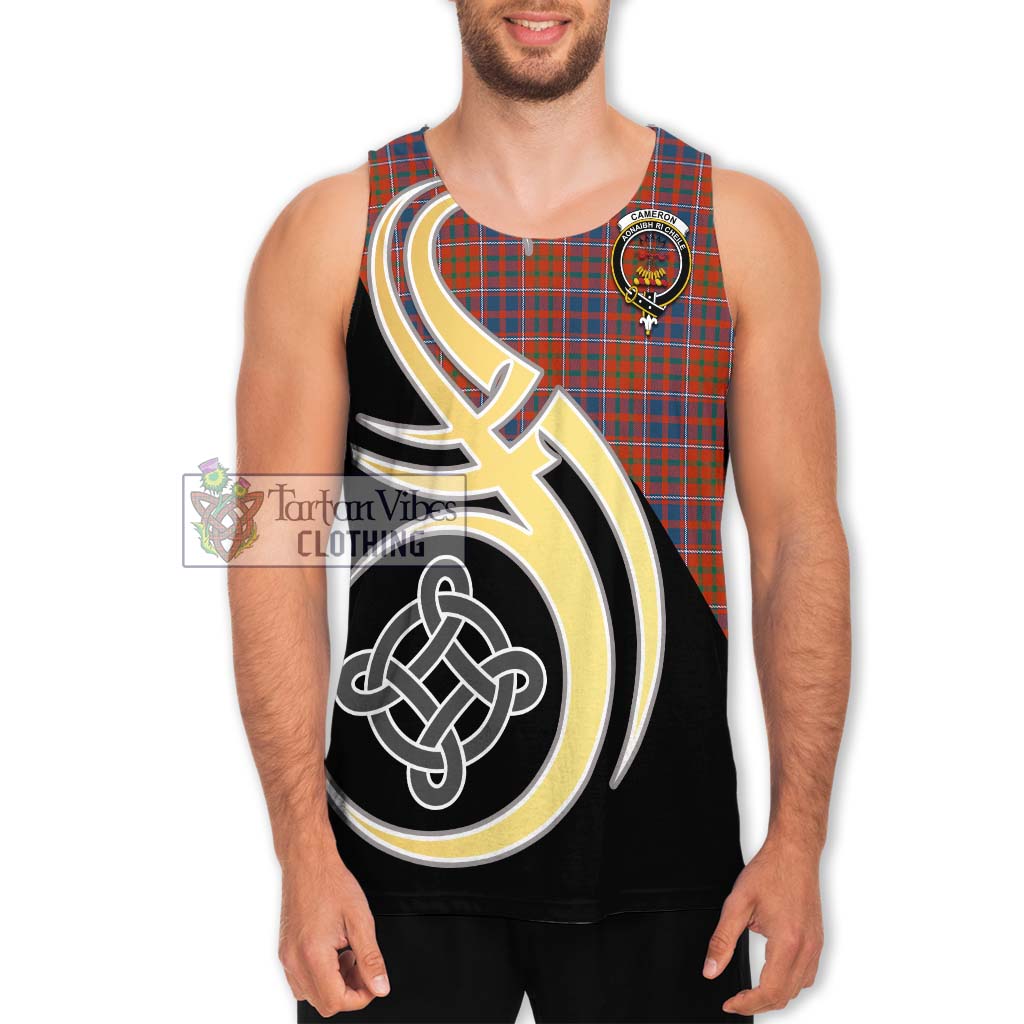 Cameron of Lochiel Ancient Tartan Men's Tank Top with Family Crest and Celtic Symbol Style Men - Tartan Vibes Clothing