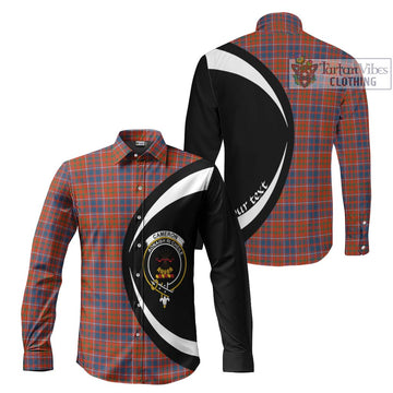 Cameron of Lochiel Ancient Tartan Long Sleeve Button Up with Family Crest Circle Style