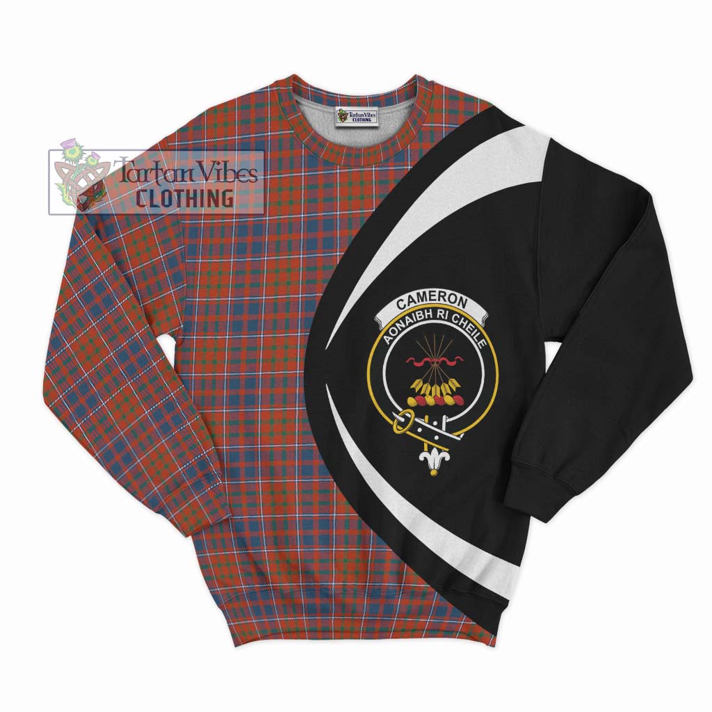 Cameron of Lochiel Ancient Tartan Sweatshirt with Family Crest Circle Style Unisex - Tartan Vibes Clothing