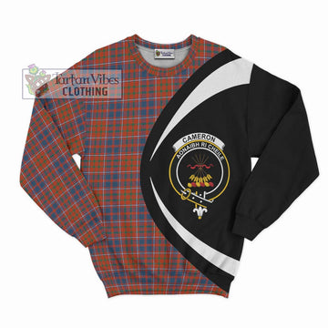 Cameron of Lochiel Ancient Tartan Sweatshirt with Family Crest Circle Style