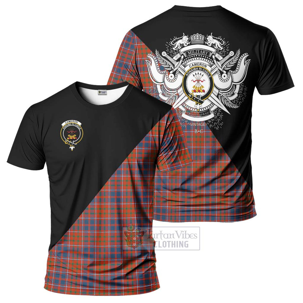 Cameron of Lochiel Ancient Tartan T-Shirt with Family Crest and Military Logo Style Kid's Shirt - Tartanvibesclothing Shop