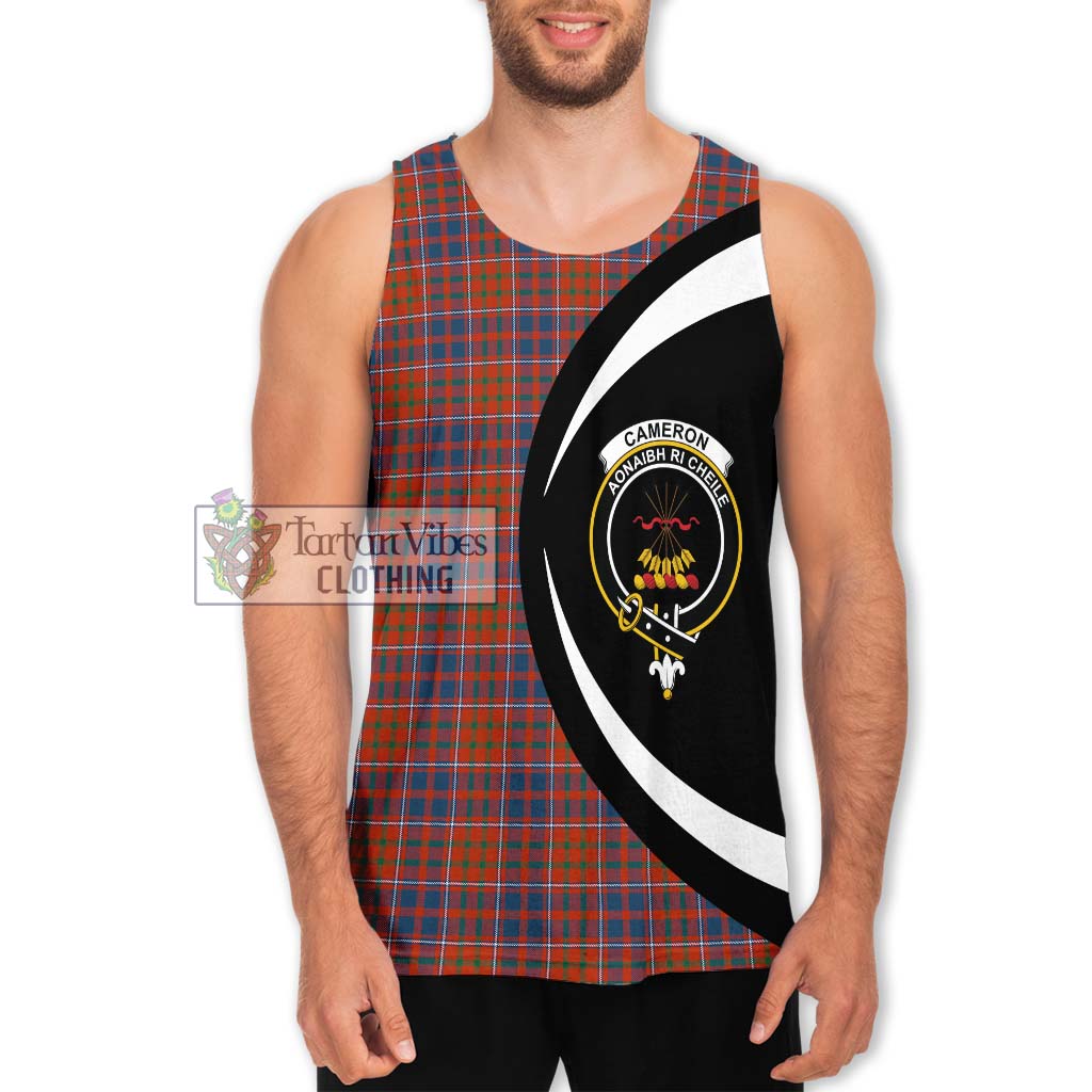 Cameron of Lochiel Ancient Tartan Men's Tank Top with Family Crest Circle Style Men - Tartan Vibes Clothing