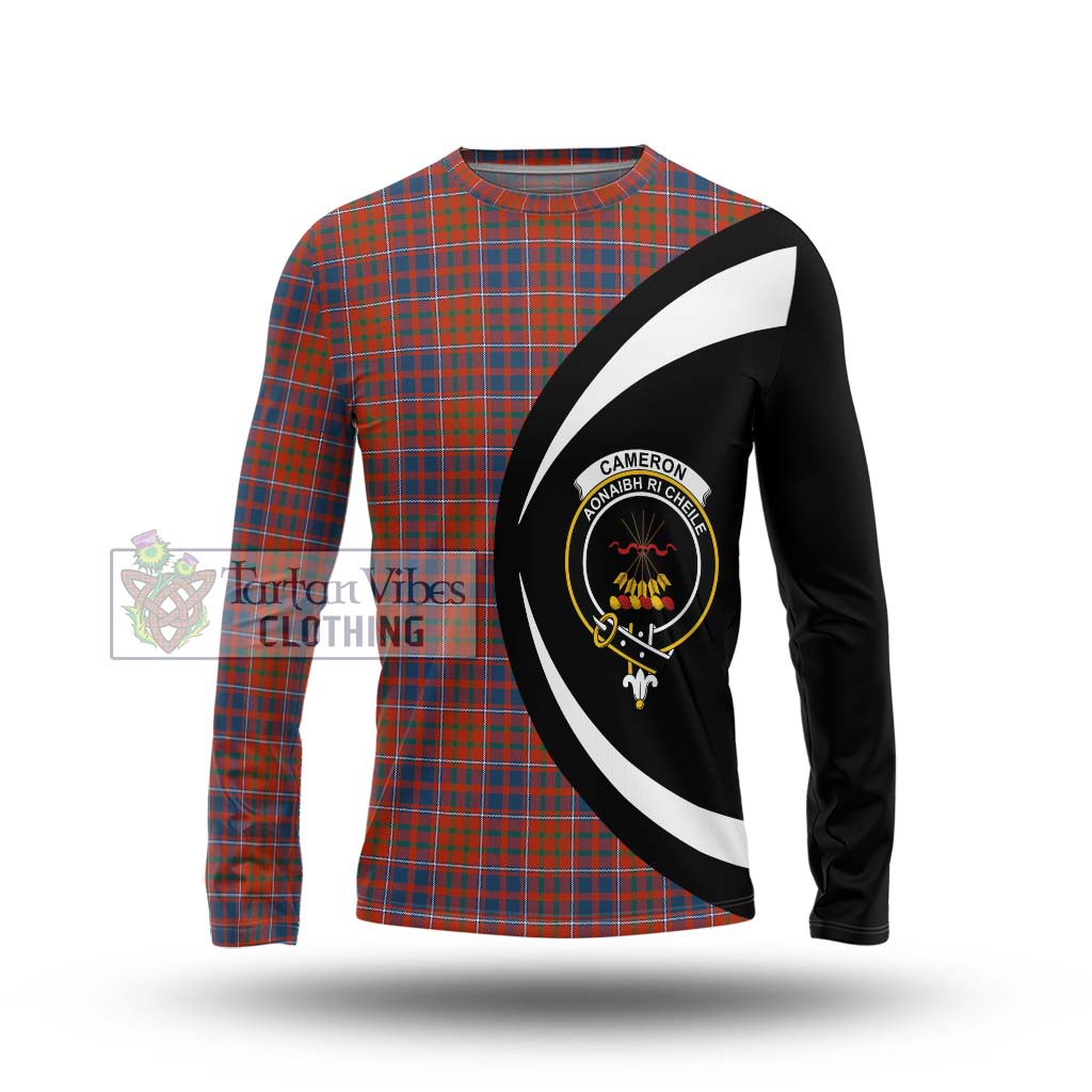 Cameron of Lochiel Ancient Tartan Long Sleeve T-Shirt with Family Crest Circle Style Unisex - Tartan Vibes Clothing