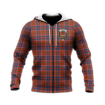 Cameron of Lochiel Ancient Tartan Knitted Hoodie with Family Crest