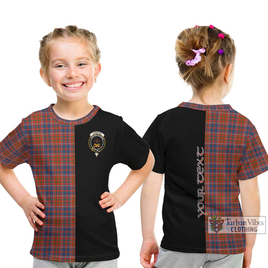 Cameron of Lochiel Ancient Tartan Kid T-Shirt with Family Crest and Half Of Me Style - Tartanvibesclothing Shop