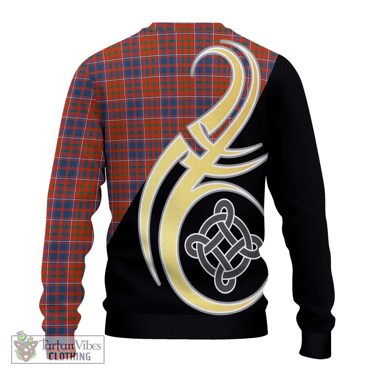 Cameron of Lochiel Ancient Tartan Knitted Sweater with Family Crest and Celtic Symbol Style - Tartan Vibes Clothing