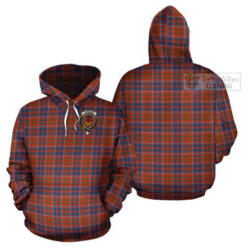 Cameron of Lochiel Ancient Tartan Cotton Hoodie with Family Crest