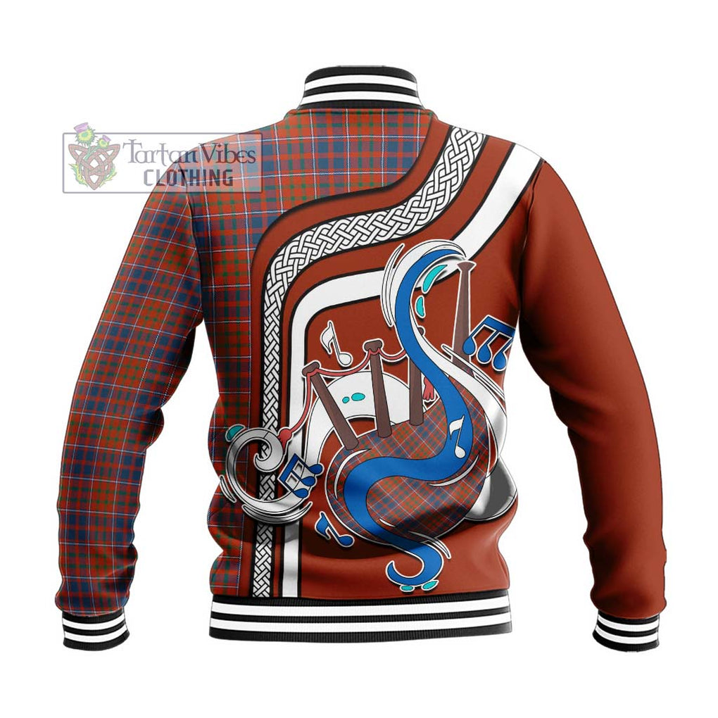 Tartan Vibes Clothing Cameron of Lochiel Ancient Tartan Baseball Jacket with Epic Bagpipe Style