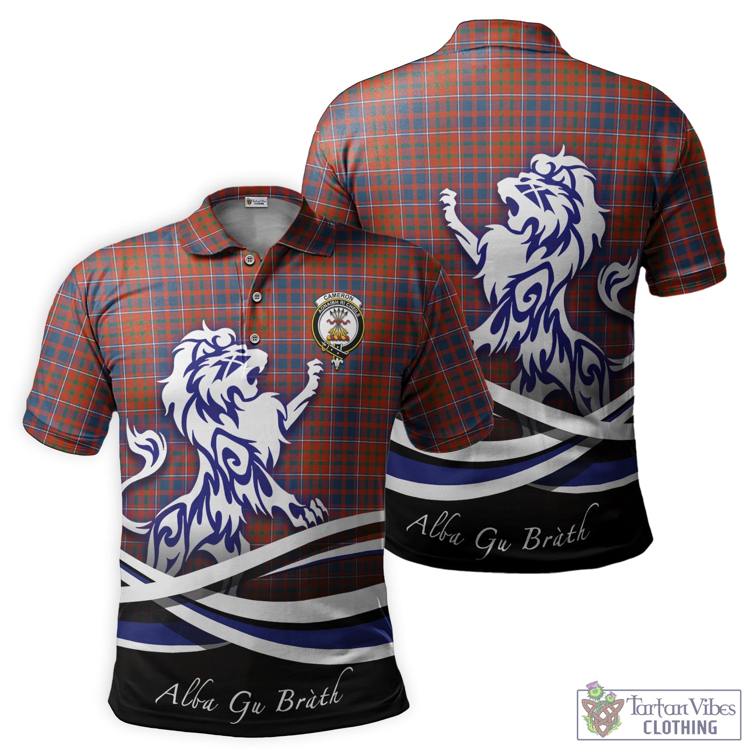 cameron-of-lochiel-ancient-tartan-polo-shirt-with-alba-gu-brath-regal-lion-emblem