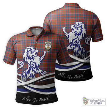 Cameron of Lochiel Ancient Tartan Polo Shirt with Alba Gu Brath Regal Lion Emblem