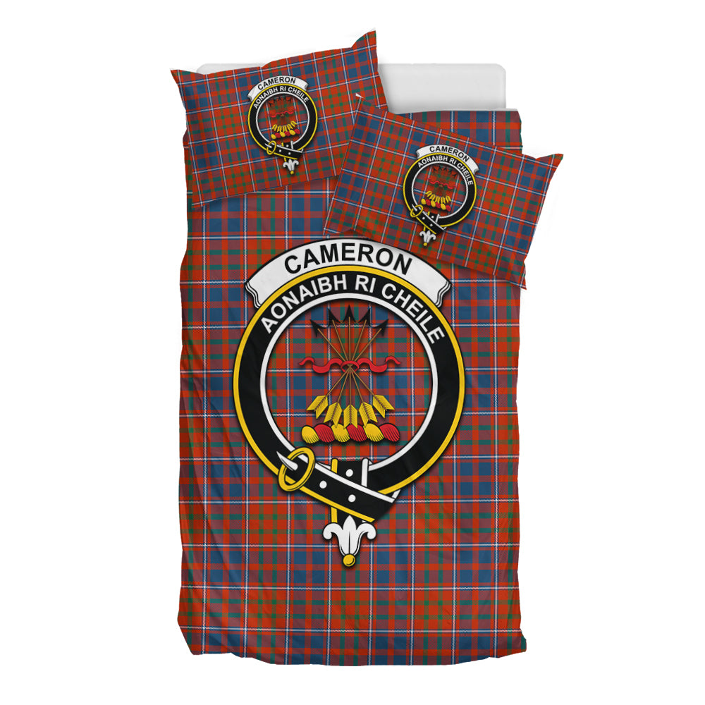 Cameron of Lochiel Ancient Tartan Bedding Set with Family Crest - Tartan Vibes Clothing