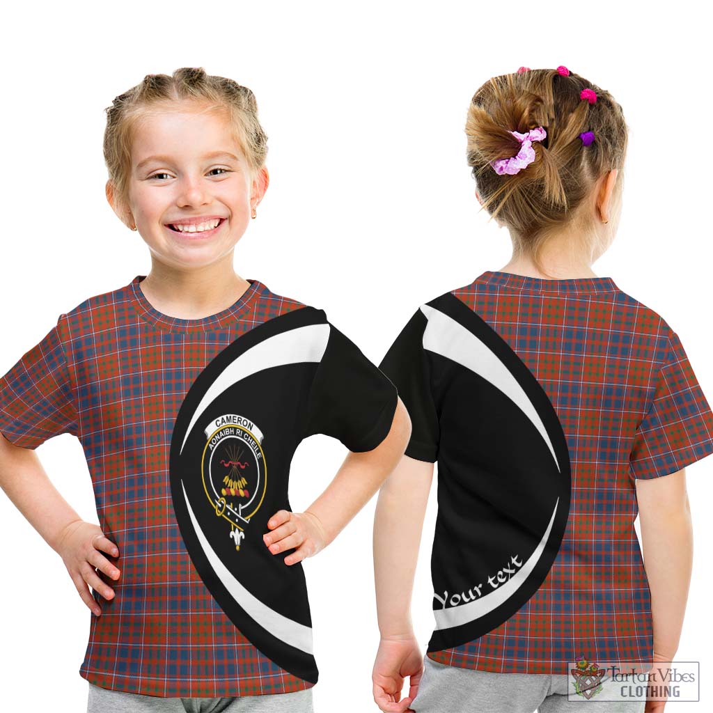 Cameron of Lochiel Ancient Tartan Kid T-Shirt with Family Crest Circle Style - Tartan Vibes Clothing