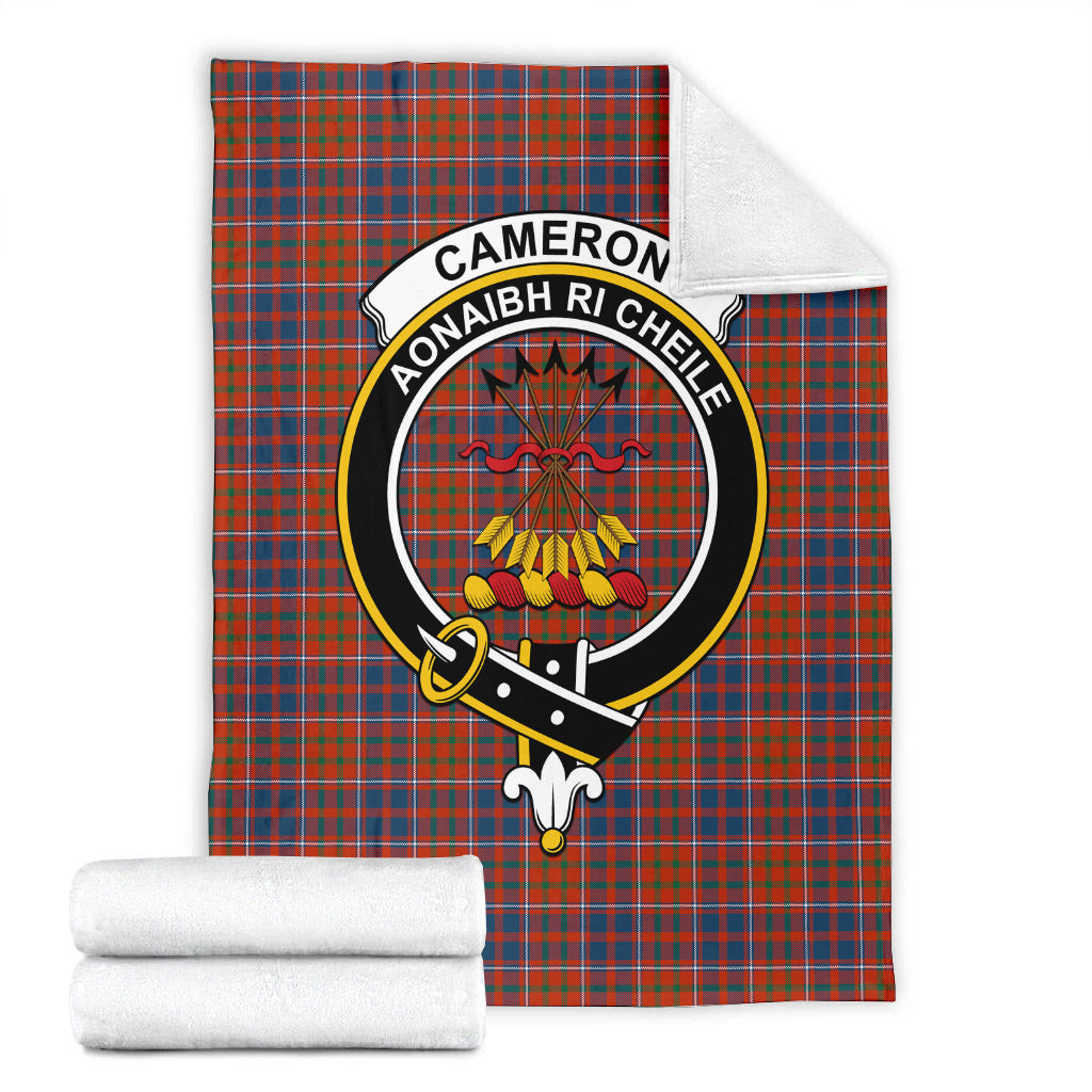 Cameron of Lochiel Ancient Tartan Blanket with Family Crest - Tartan Vibes Clothing