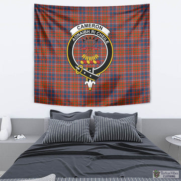 Cameron of Lochiel Ancient Tartan Tapestry Wall Hanging and Home Decor for Room with Family Crest