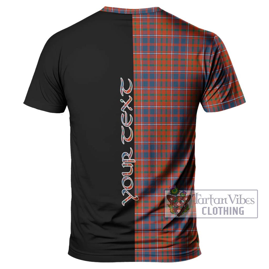 Cameron of Lochiel Ancient Tartan T-Shirt with Family Crest and Half Of Me Style - Tartanvibesclothing Shop