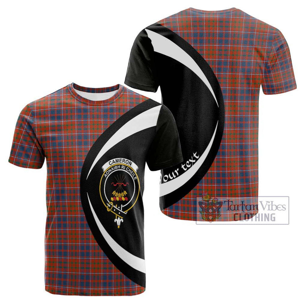 Tartan Vibes Clothing Cameron of Lochiel Ancient Tartan Cotton T-shirt with Family Crest Circle Style