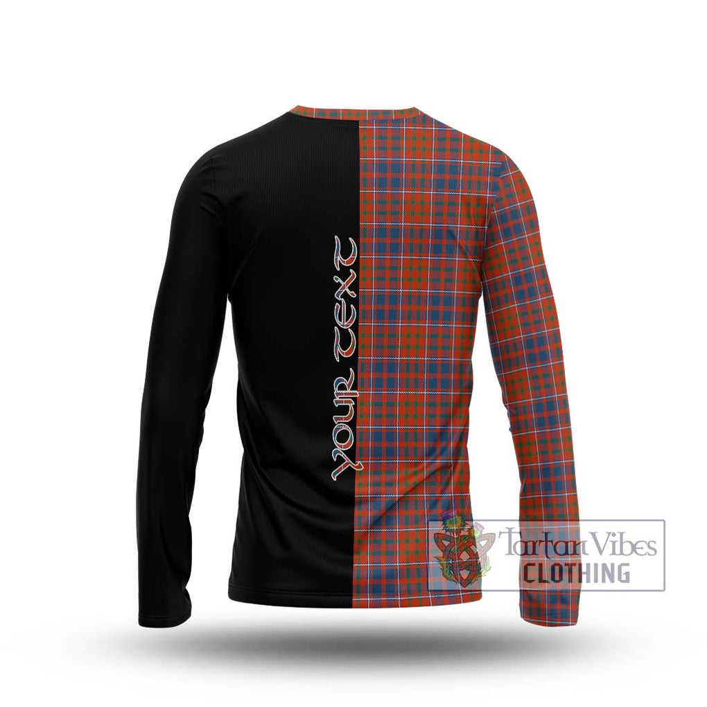 Cameron of Lochiel Ancient Tartan Long Sleeve T-Shirt with Family Crest and Half Of Me Style - Tartanvibesclothing Shop