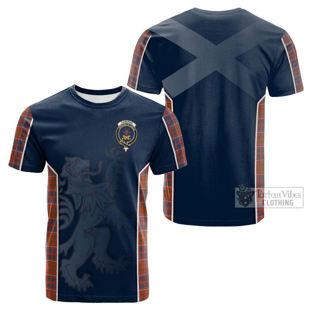 Tartan Vibes Clothing Cameron of Lochiel Ancient Tartan Cotton T-shirt with Family Crest and Lion Rampant Vibes Sport Style