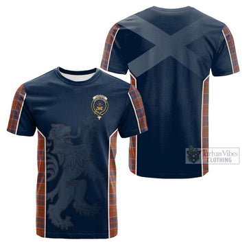 Cameron of Lochiel Ancient Tartan Cotton T-shirt with Family Crest and Lion Rampant Vibes Sport Style