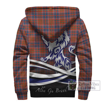 Cameron of Lochiel Ancient Tartan Sherpa Hoodie with Alba Gu Brath Regal Lion Emblem