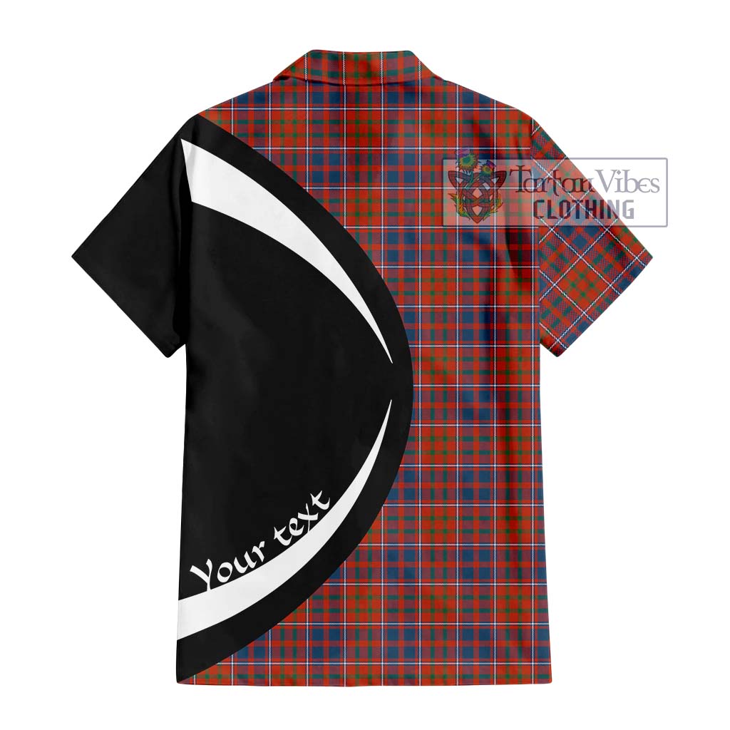 Cameron of Lochiel Ancient Tartan Short Sleeve Button Up with Family Crest Circle Style - Tartan Vibes Clothing