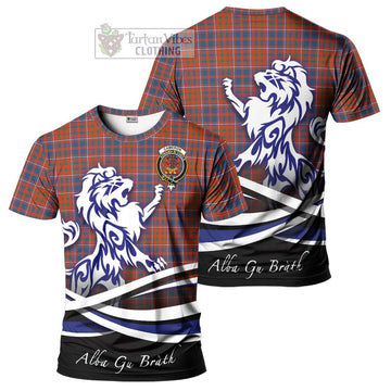 Cameron of Lochiel Ancient Tartan Cotton T-shirt with Alba Gu Brath Regal Lion Emblem