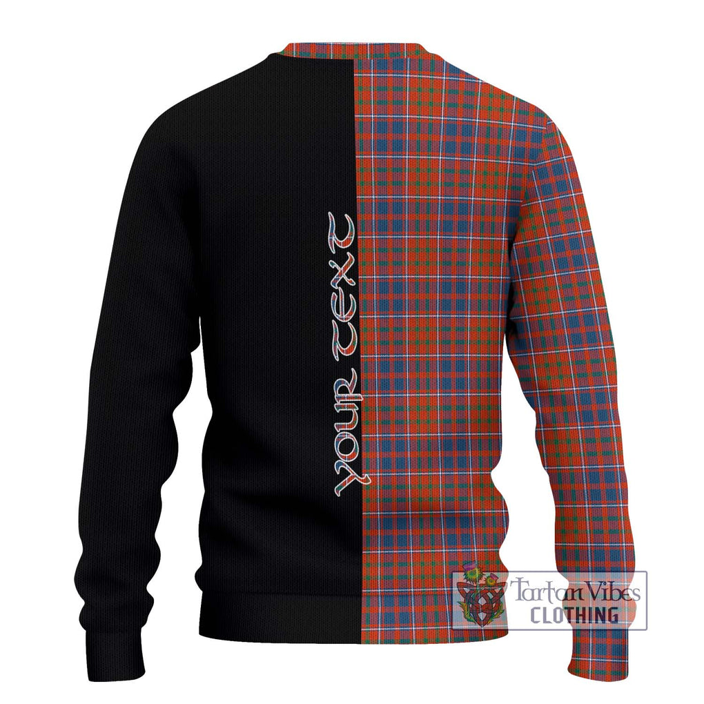 Cameron of Lochiel Ancient Tartan Knitted Sweater with Family Crest and Half Of Me Style - Tartanvibesclothing Shop