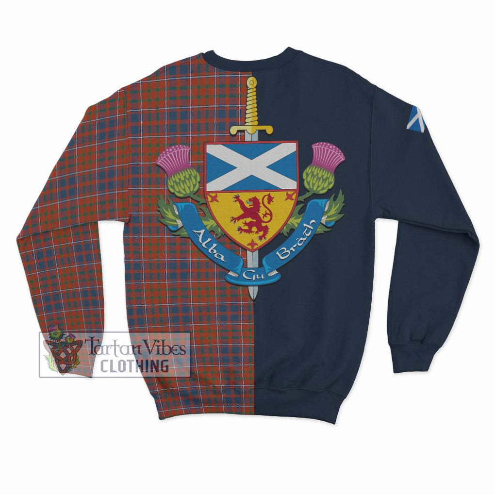 Tartan Vibes Clothing Cameron of Lochiel Ancient Tartan Sweatshirt with Scottish Lion Royal Arm Half Style