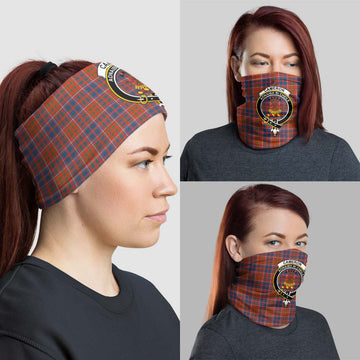 Cameron of Lochiel Ancient Tartan Neck Gaiters, Tartan Bandanas, Tartan Head Band with Family Crest