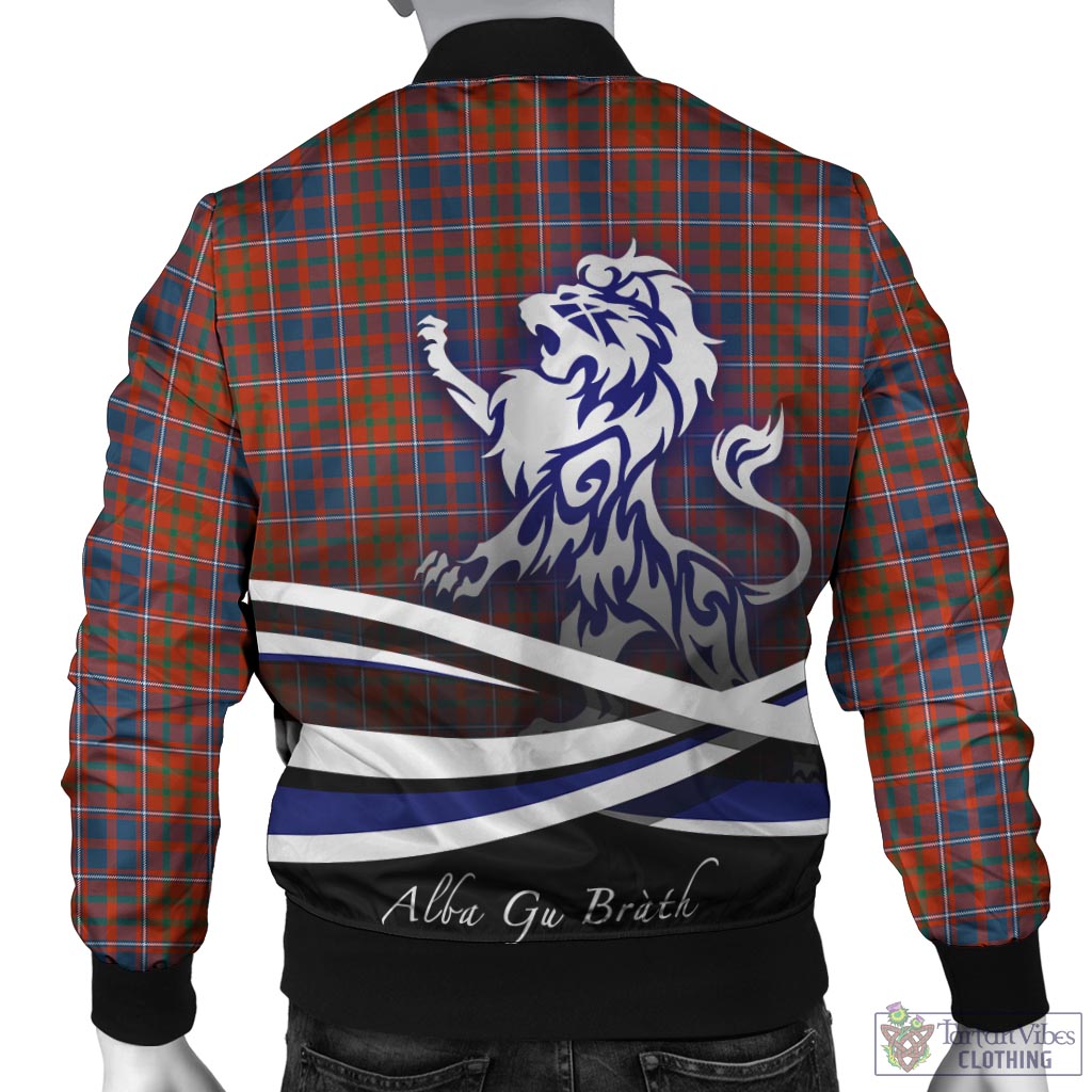 Tartan Vibes Clothing Cameron of Lochiel Ancient Tartan Bomber Jacket with Alba Gu Brath Regal Lion Emblem