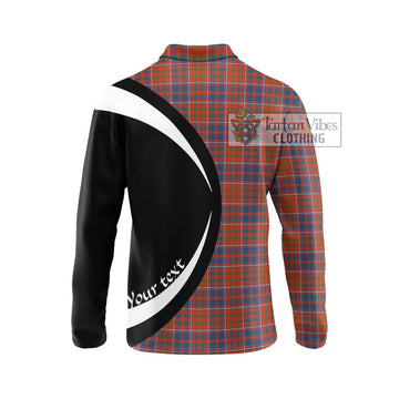 Cameron of Lochiel Ancient Tartan Long Sleeve Polo Shirt with Family Crest Circle Style